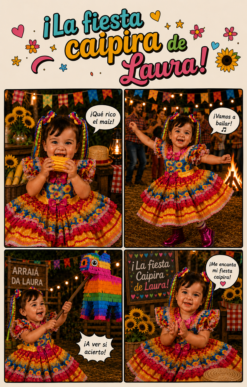 Ilustración tipo cómic de la fiesta