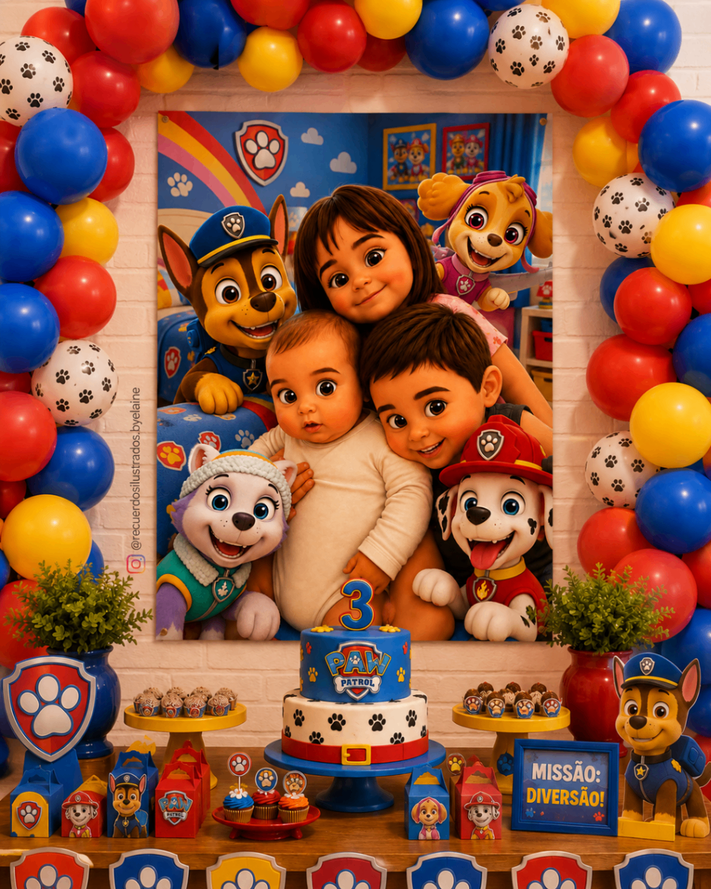 Ilustración cumpleaños con Paw Patrol